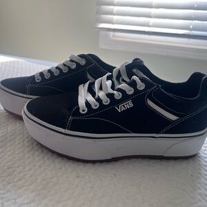 Converse Black and White Platform Lace-Up Sneakers